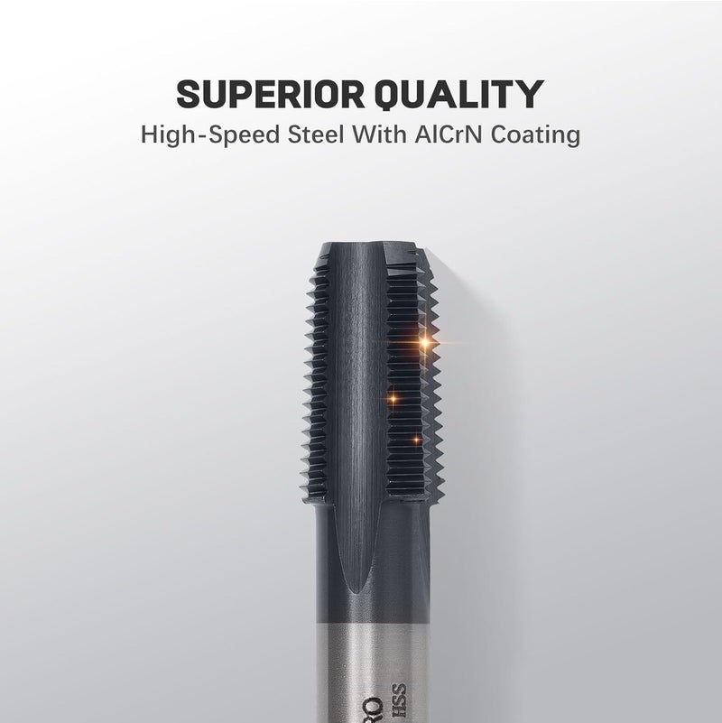 ColumPRO 1/8”-27 NPT Pipe Tap, High-Speed Steel Thread Tap with AD+ Coating, Heavy-Duty Threading Tool for Stainless Steel, Brass, PVC, Metal - Image 2